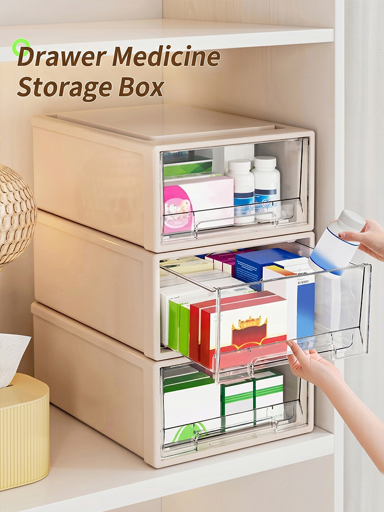 Medicine Cabinet Lock - Large Capacity Medicine Organizer Box, Portable