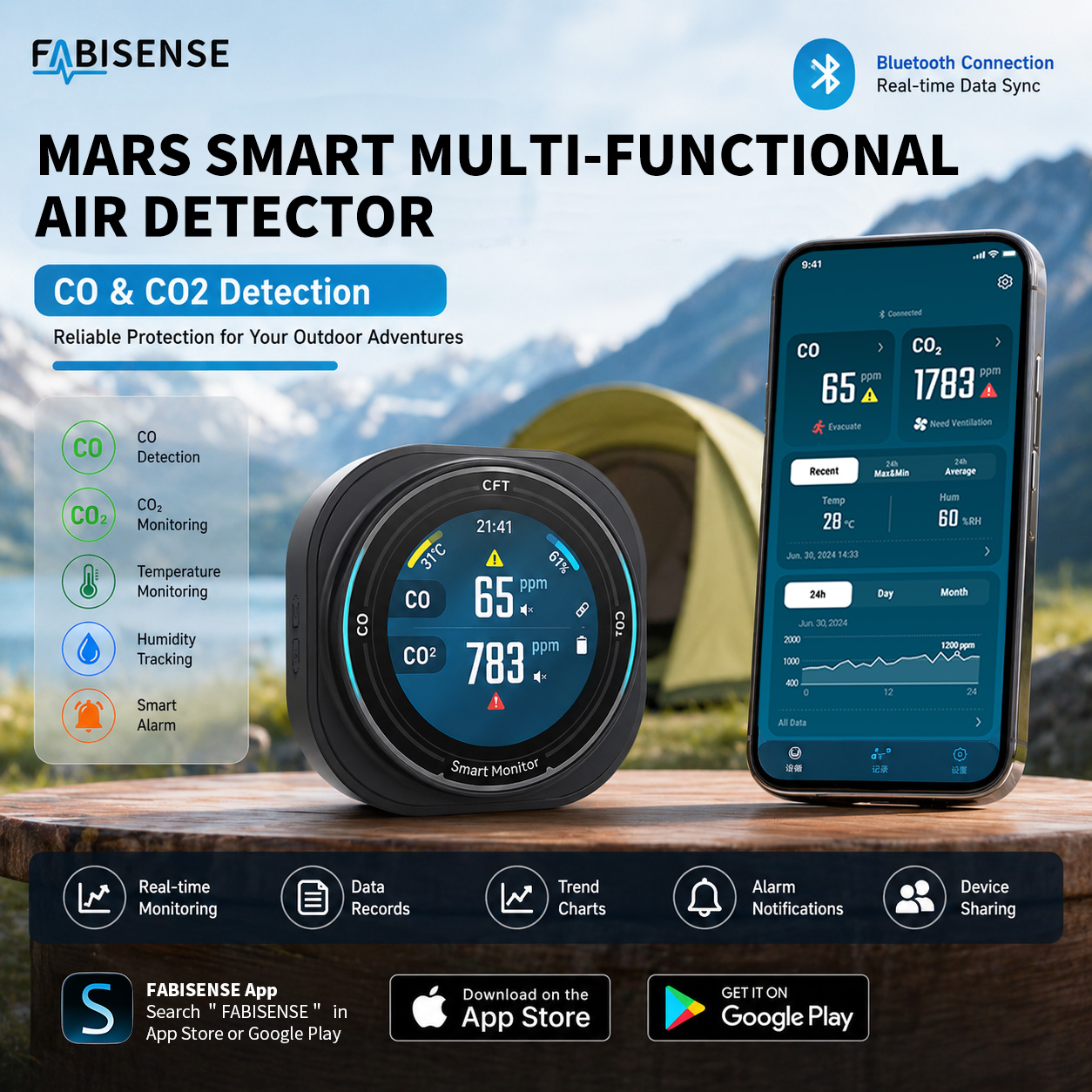 FABISENSE Portable Air Quality - огляд і ціна Co Detector Plug