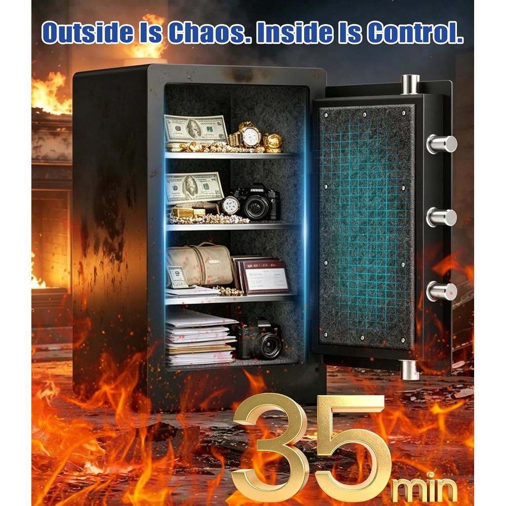 Large Biometric Safe with 35 M - огляд і ціна Fire Safe Document
