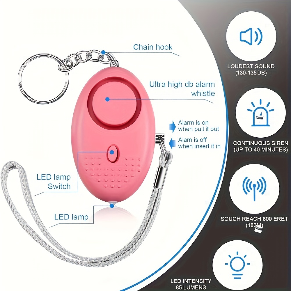 130dB Personal Safety Alarm wi - огляд і ціна Personal Alarm Keychain