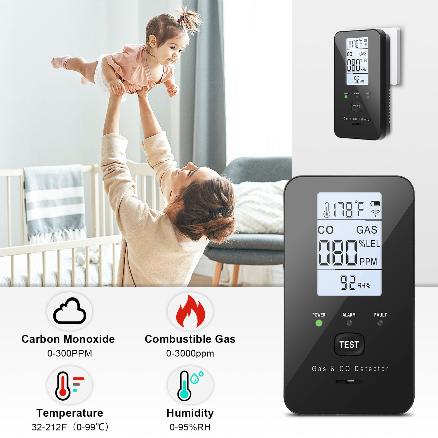 Natural Gas & Carbon Monoxide  - огляд і ціна Co Detector Plug