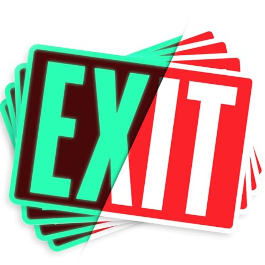 Exit Sign Stickers, Glow in th - огляд і ціна Emergency Exit Sign