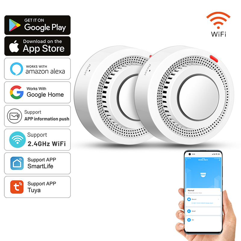 2 Pack Tuya Smart WiFi Smoke D - огляд і ціна Smoke Detector Interconnected