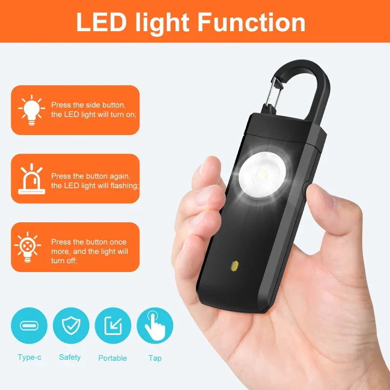 Self Defense LED Flashlight US - огляд і ціна Personal Alarm Keychain