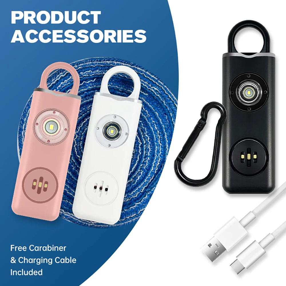 130dB Rechargeable Personal Al - огляд і ціна Personal Alarm Keychain